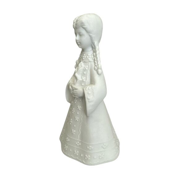 Delicate Bisque Porcelain AES Japan Choir Girl Bell 5” - Picture 2 of 10
